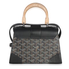 Goyard Black Goyardine Canvas Structured Mini Saigon Top Handle