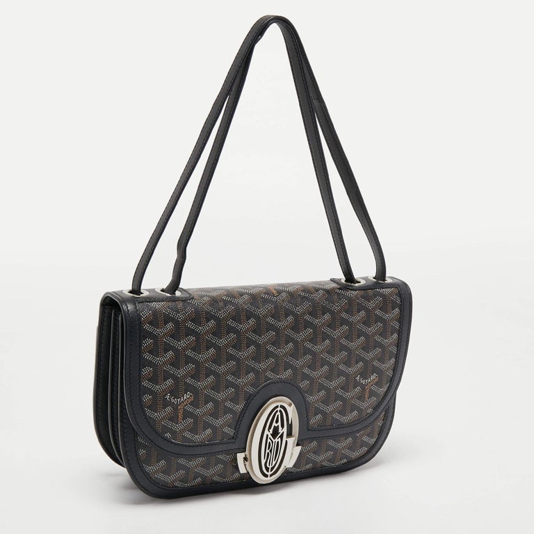 Goyard Black Goyardine Coated Canvas and Leather 223 PM Shoulder Bag