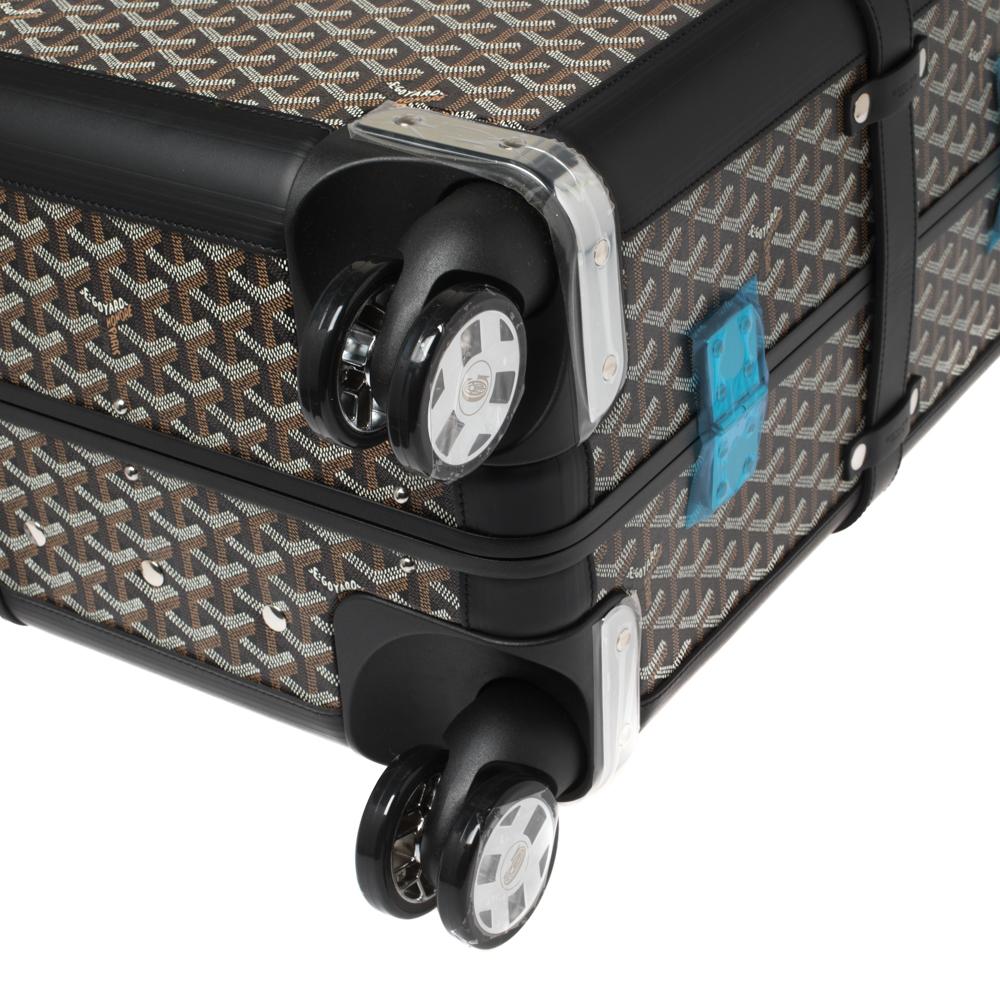 Goyard Black Goyardine Coated Canvas and Leather Bourget PM Trolley 4