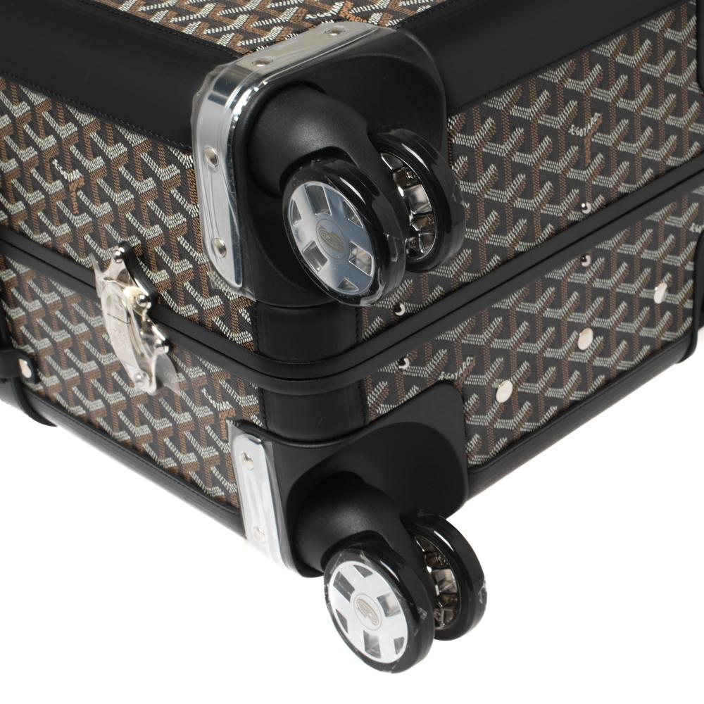 Goyard Black Goyardine Coated Canvas and Leather Bourget PM Trolley 5