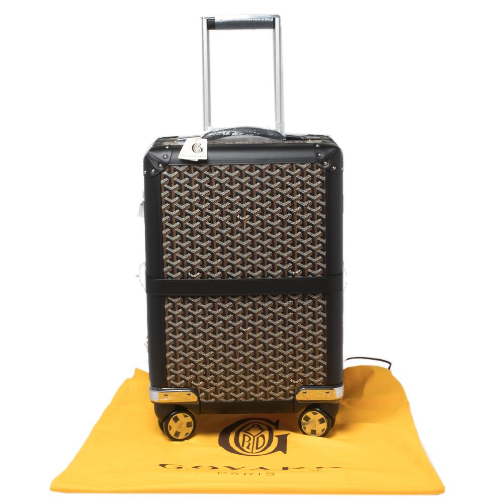 Goyard Black Goyardine Coated Canvas and Leather Bourget PM Trolley 6