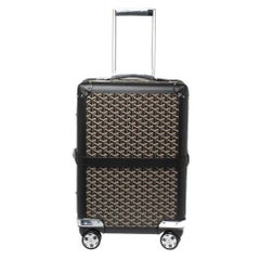 Goyard Schwarz Goyardine beschichtetem Segeltuch und Leder Bourget PM Trolley