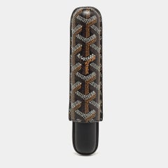 Goyard Black Goyardine Coated Canvas and Leather Churchill Cigar Case