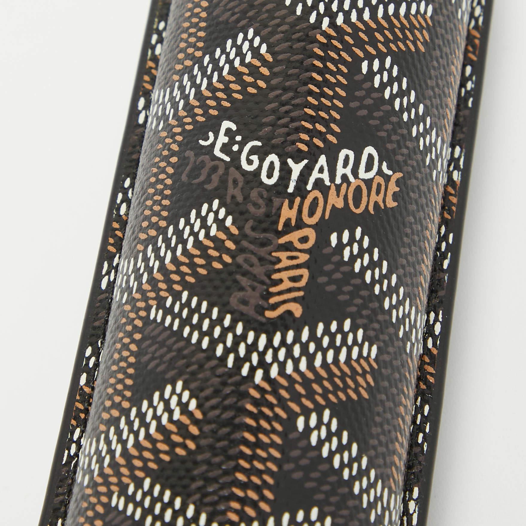 Goyard Black Goyardine Coated Canvas and Leather Churchill Cigar Case In New Condition For Sale In Dubai, Al Qouz 2