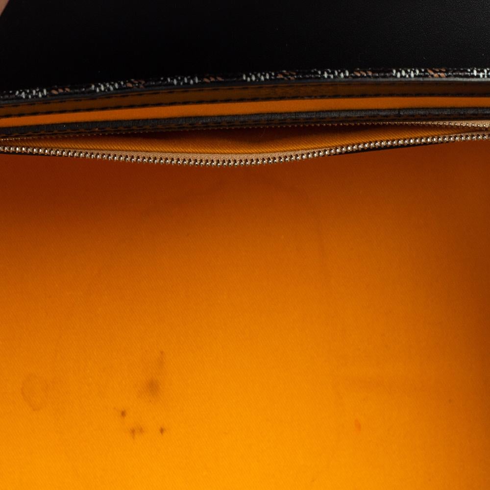 Goyard Borsa Goyardine nera in tela rivestita e pelle Saigon MM con manico superiore 5