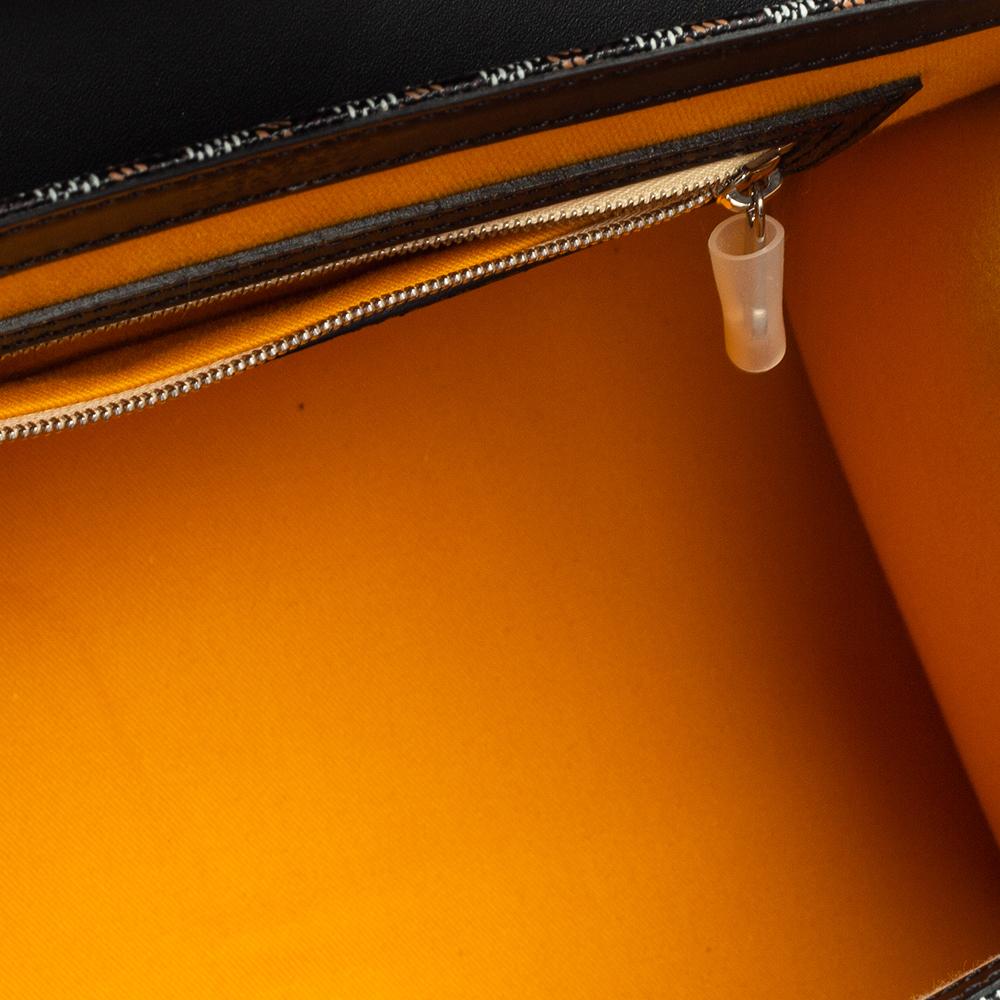 Goyard Borsa Goyardine nera in tela rivestita e pelle Saigon MM con manico superiore 6
