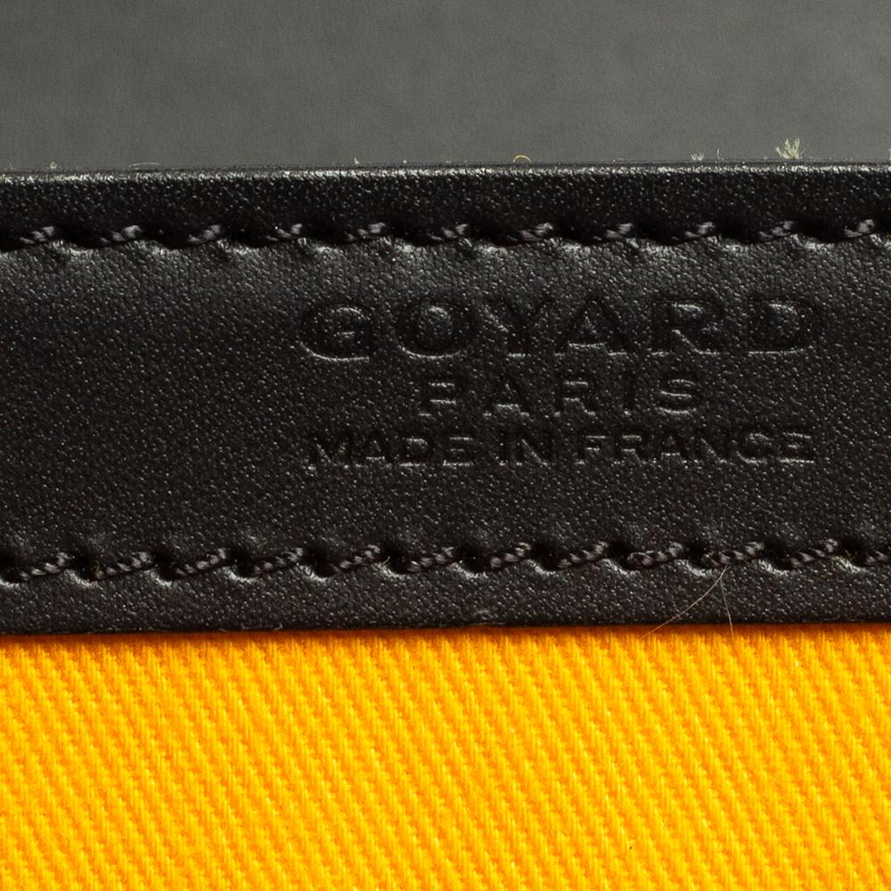 Goyard Borsa Goyardine nera in tela rivestita e pelle Saigon MM con manico superiore 7
