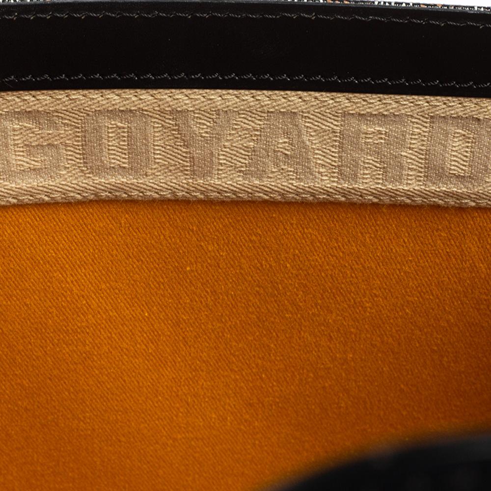 Goyard Borsa Goyardine nera in tela rivestita e pelle Saigon MM con manico superiore 3