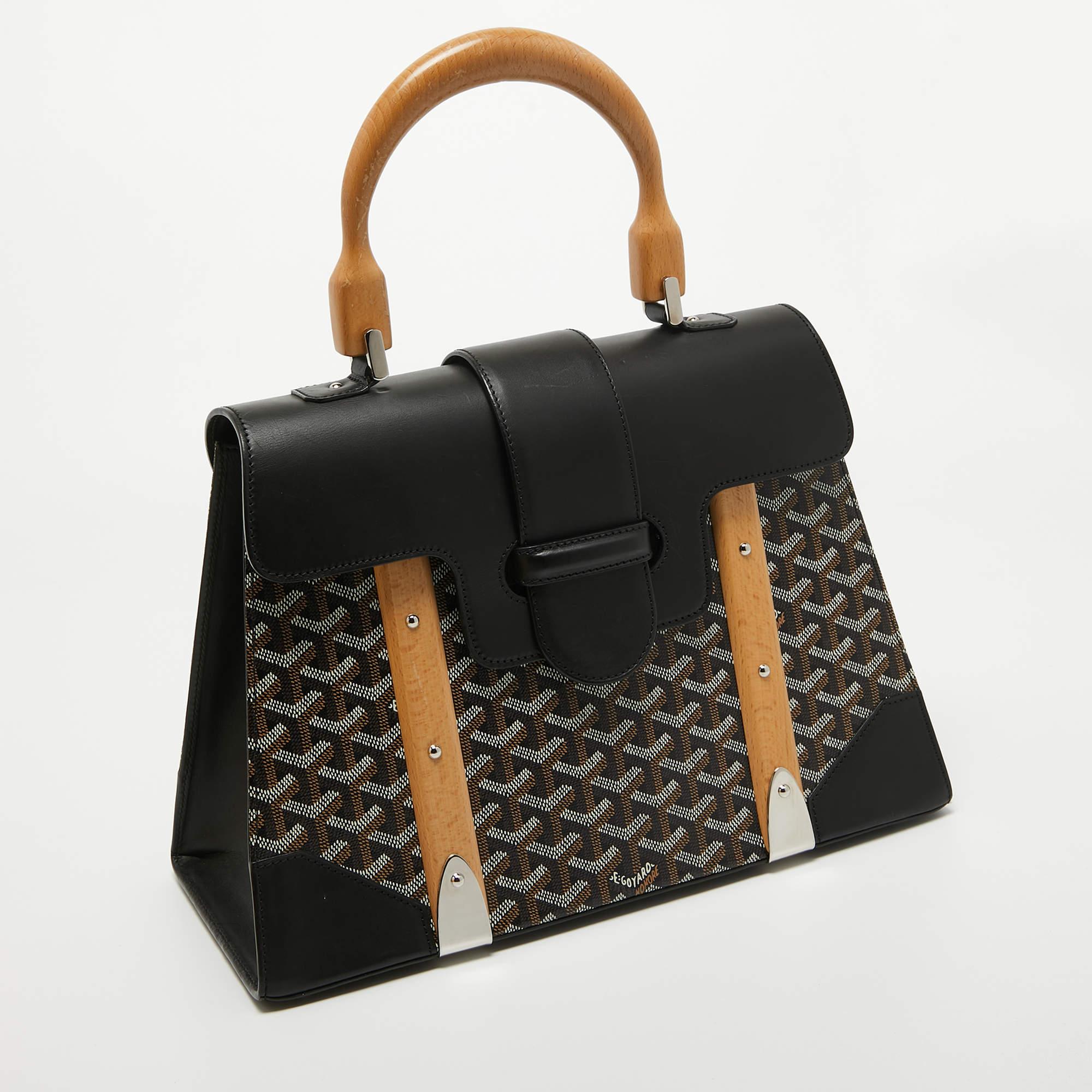 Goyard Black Goyardine Coated Canvas and Leather Saigon MM Top Handle Bag 5