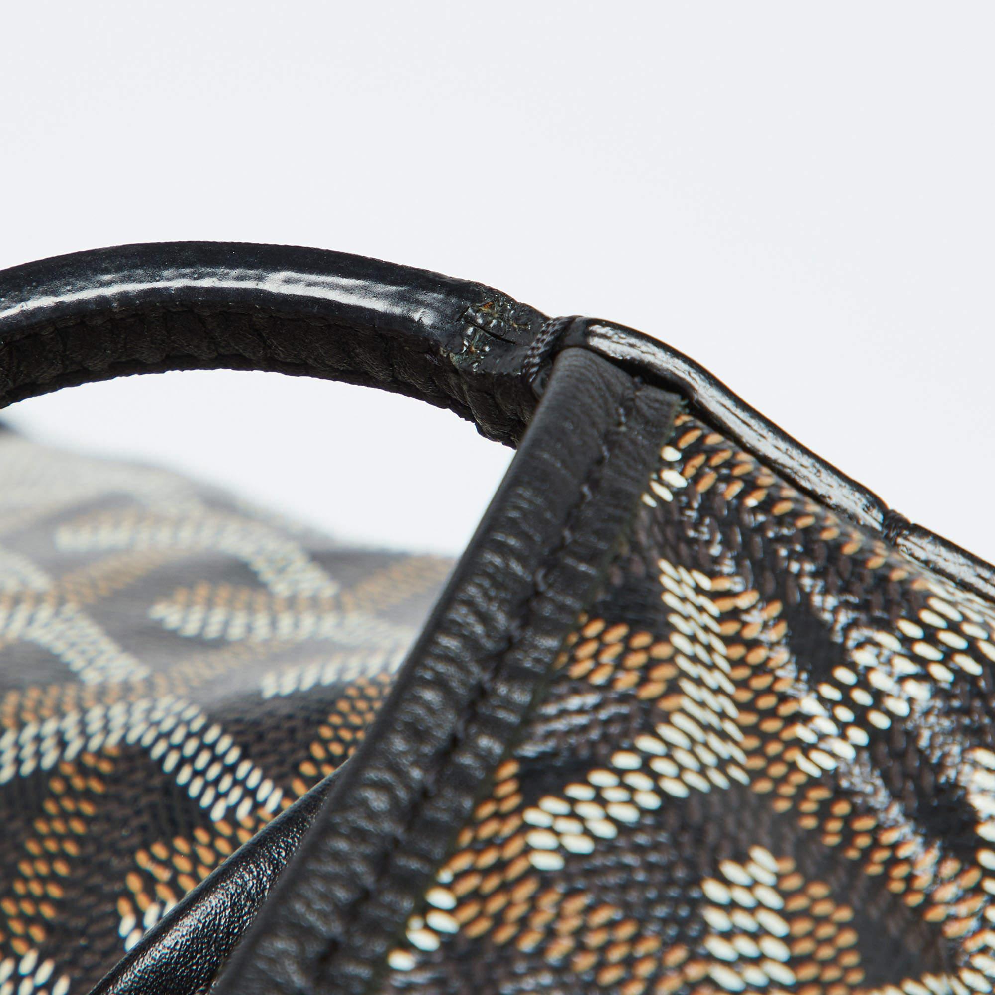 Goyard Black Goyardine Coated Canvas and Leather Saint Louis GM Tote 4