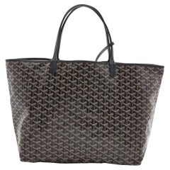 Goyard - Fourre-tout en toile et cuir Goyardine noire Saint Louis GM