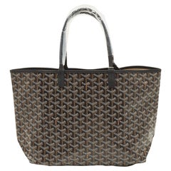 Goyard Black Goyardine Coated Canvas and Leather Saint Louis PM Tote