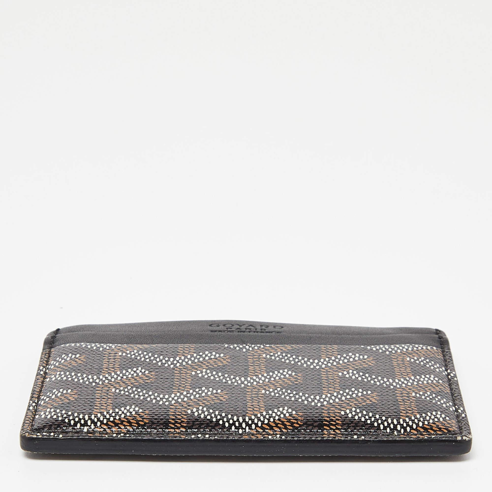 Women's Goyard Black Goyardine Coated Canvas and Leather Saint Sulpice Card Holder