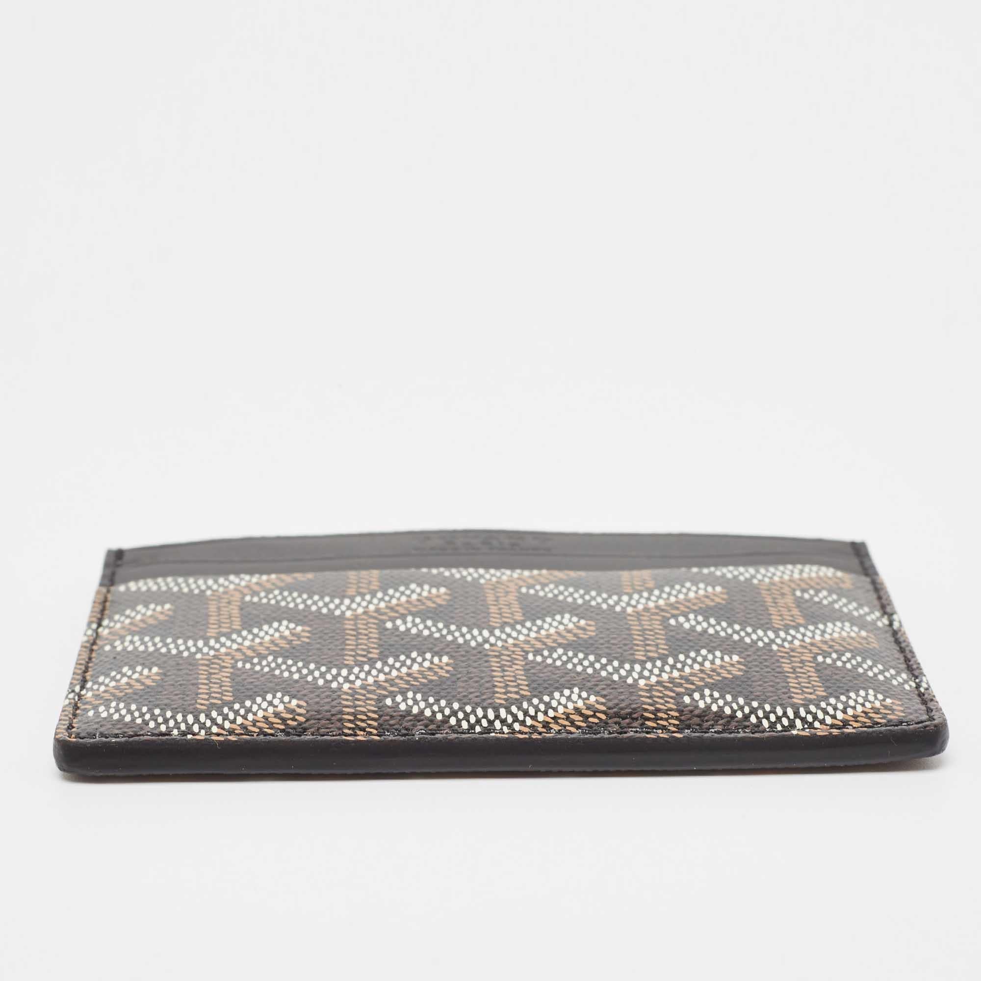 Women's Goyard Black Goyardine Coated Canvas and Leather Saint Sulpice Card Holder