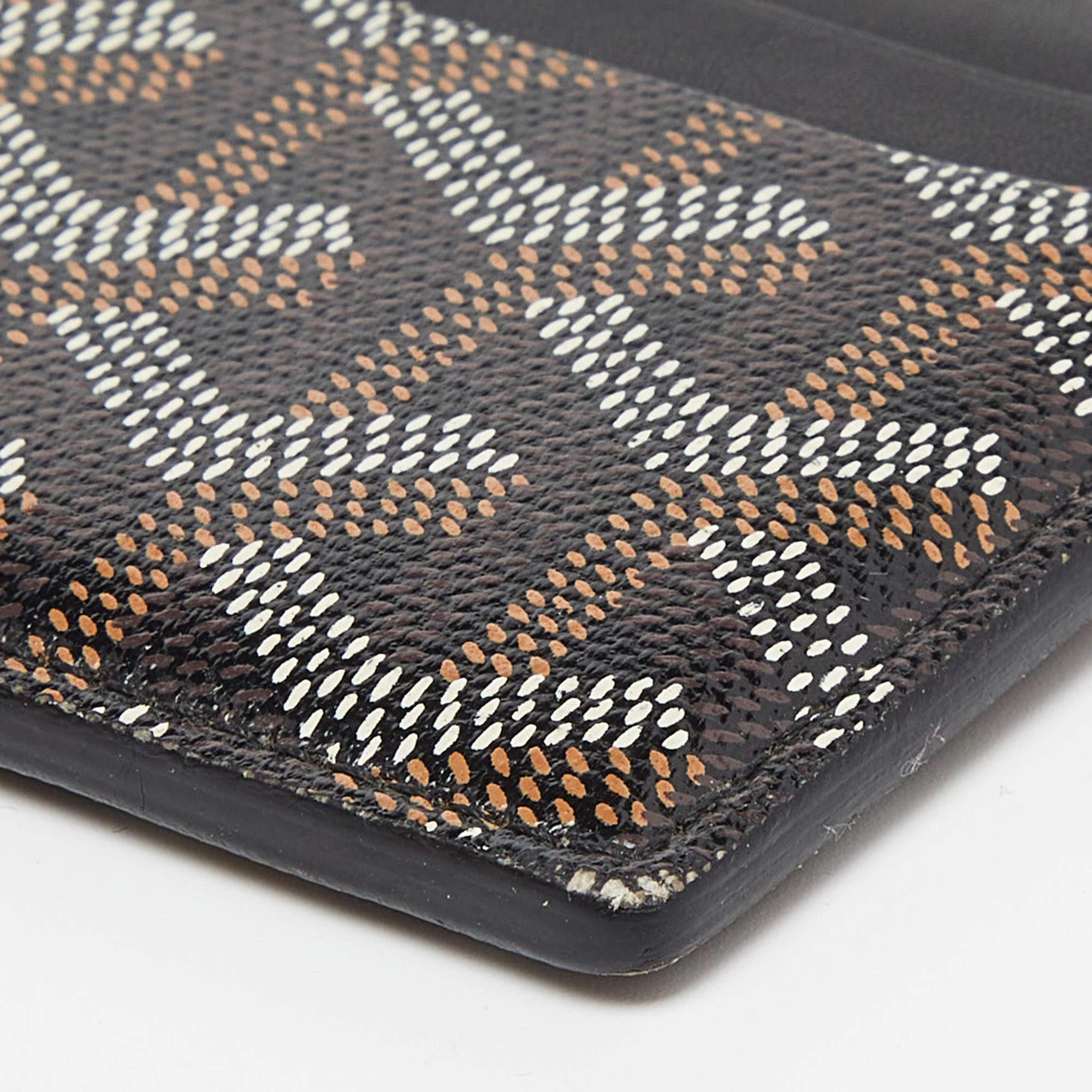 Goyard - Porte-cartes Saint Sulpice en toile et cuir enduite de goyardine noire 1