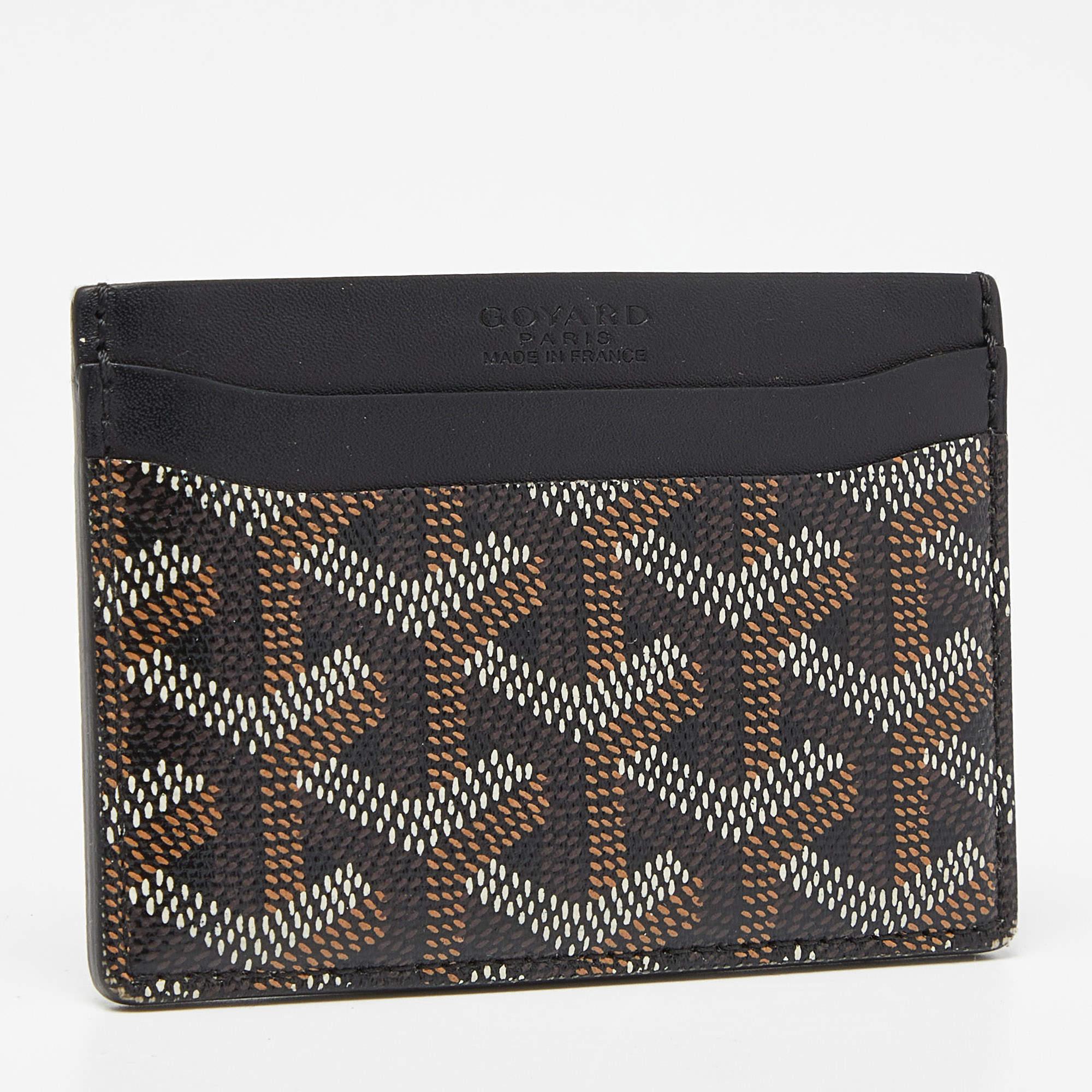 Goyard - Porte-cartes Saint Sulpice en toile et cuir enduite de goyardine noire 2