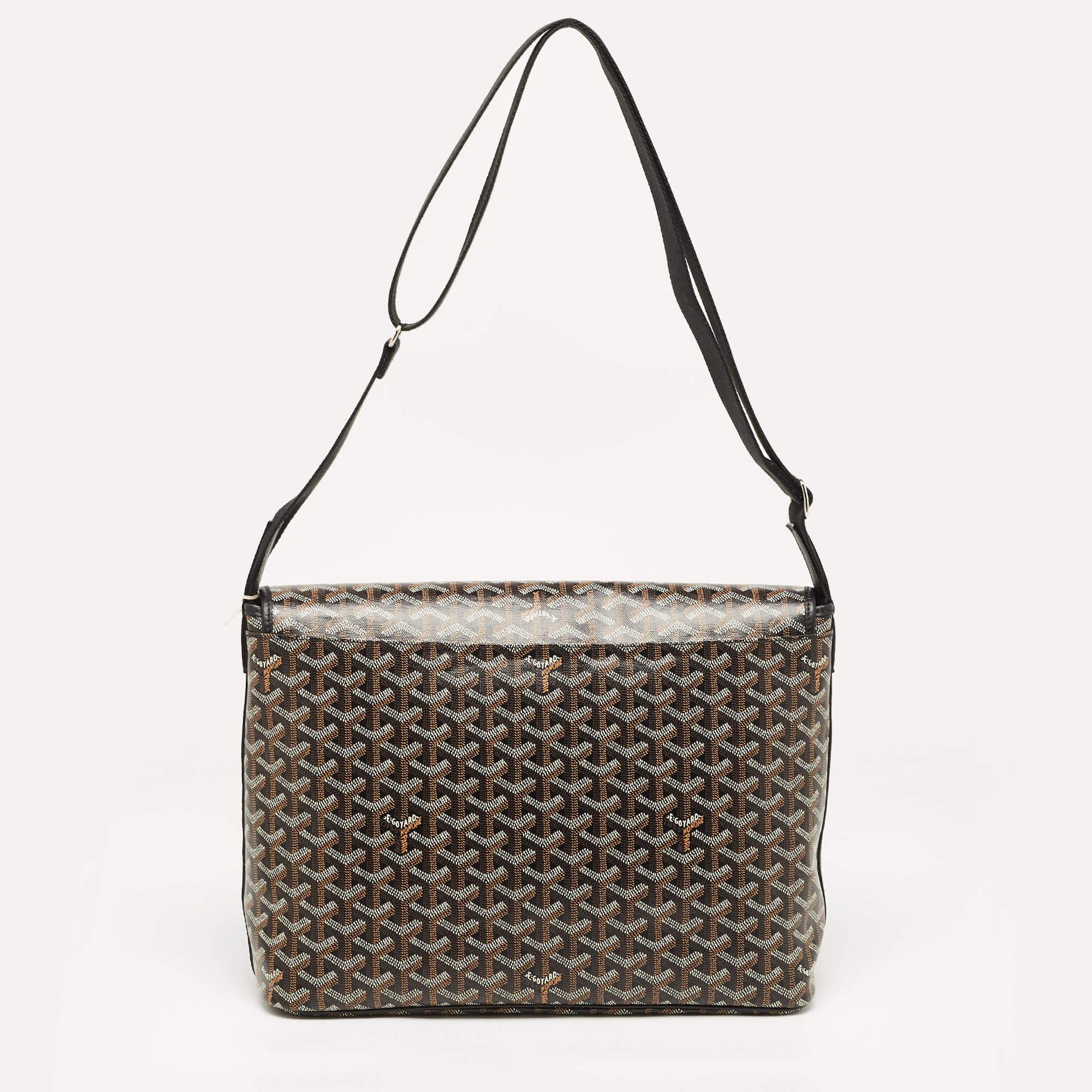 Goyard Black Goyardine Coated Canvas Capetien Messenger Bag 6