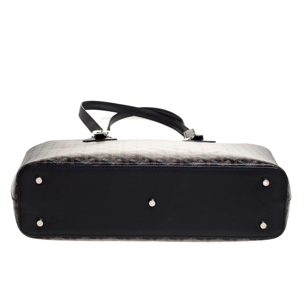 Women's Goyard Black Goyardine Coated Canvas Marie Galante MM Bag