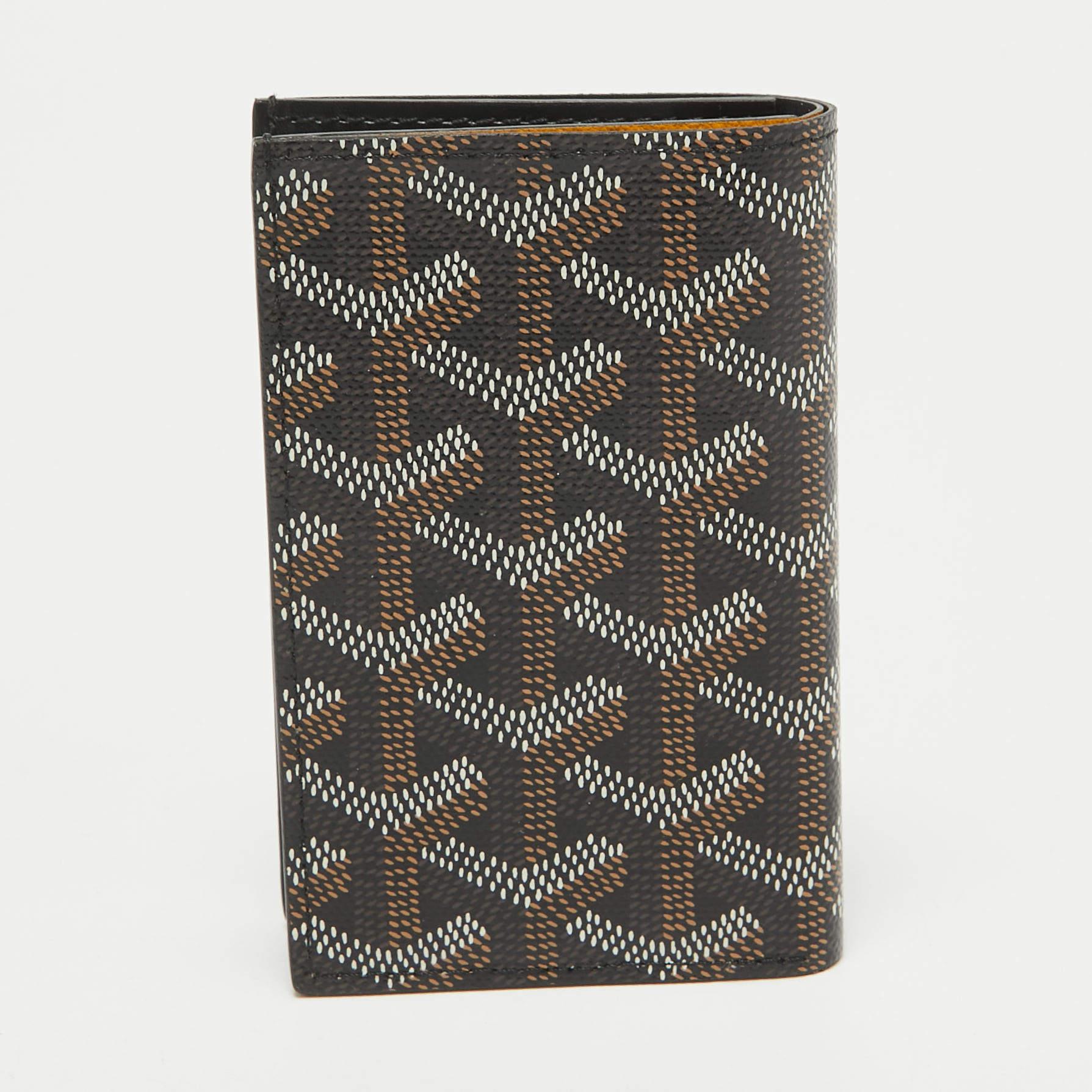 Women's Goyard Black Goyardine Coated Canvas Saint Pierre Card Holder