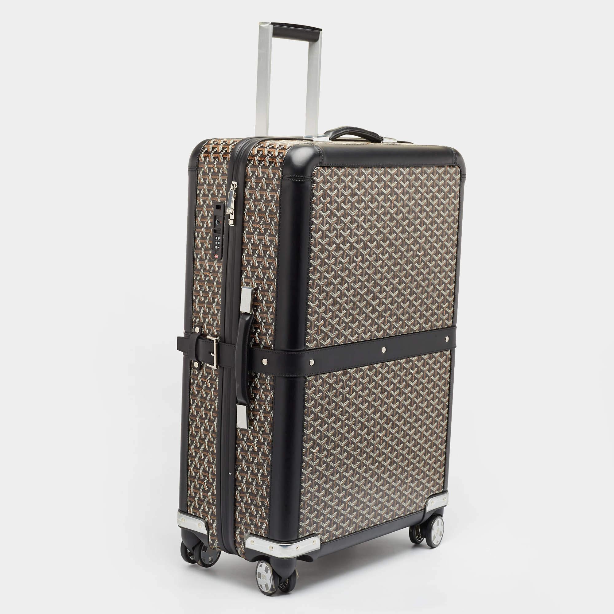 Goyard Black Goyardine Coated Canvas Satolas GM Rolling Suitcase In New Condition For Sale In Dubai, Al Qouz 2