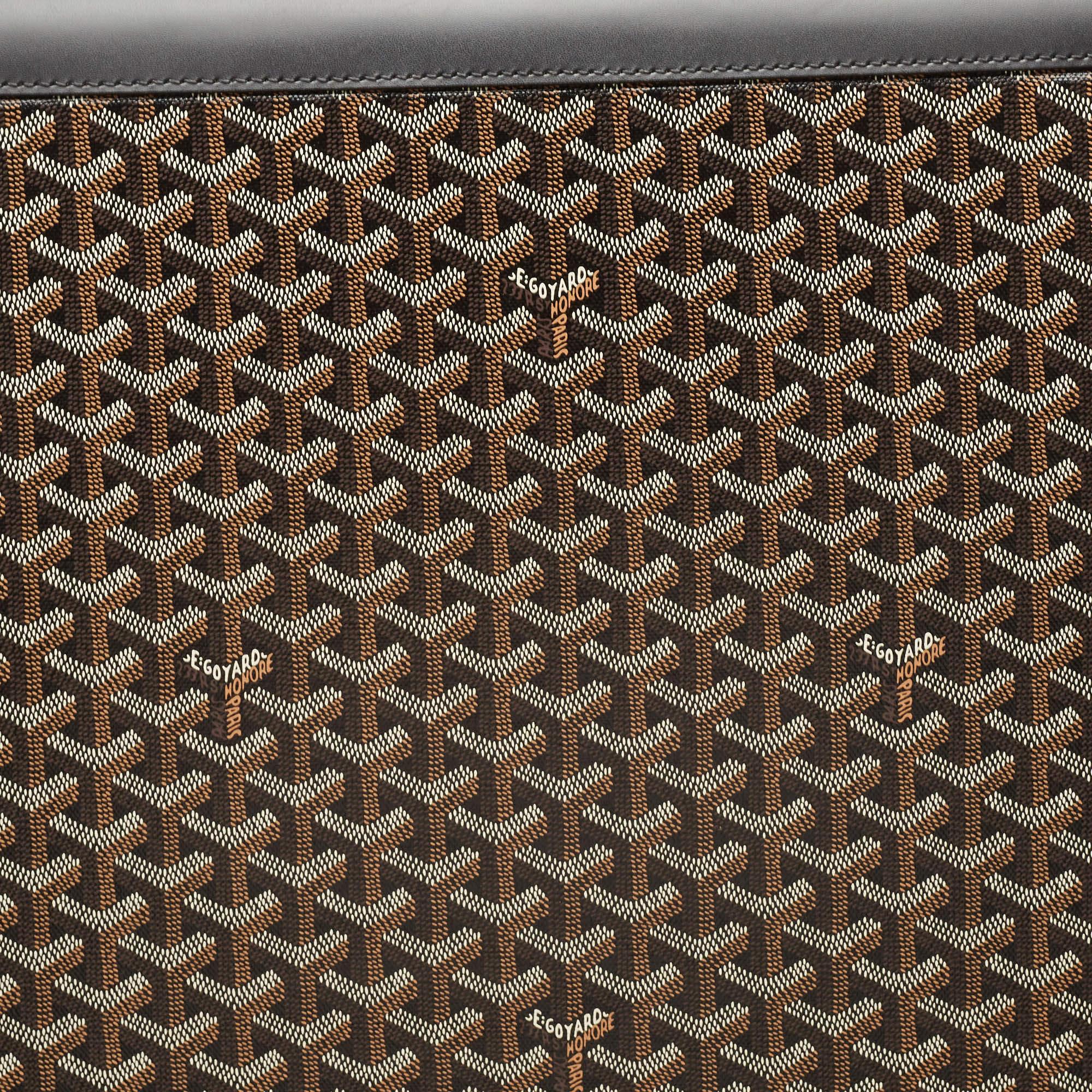 Goyard Black Goyardine Coated Canvas Satolas GM Rolling Suitcase For Sale 1