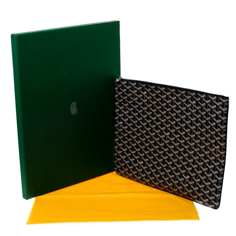 Goyard Black Goyardine Coated Canvas Senat GM Clutch 4