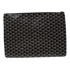 Goyard Black Goyardine Coated Canvas Senat GM Clutch