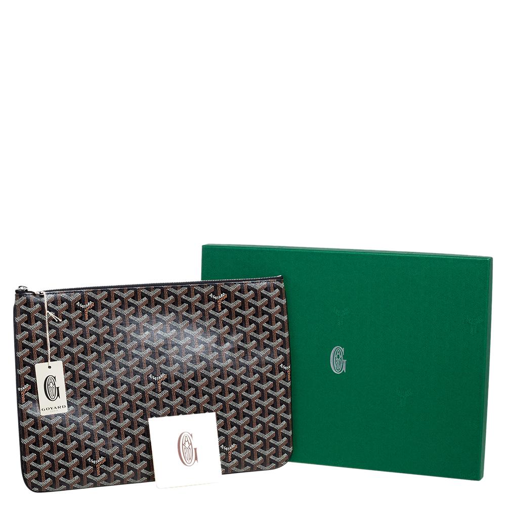 Goyard Black Goyardine Coated Canvas Senat II MGM Clutch 4