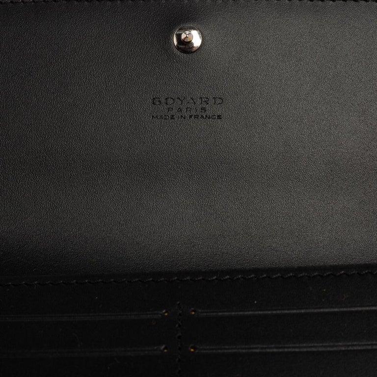 Goyard Goyardine Black Varenne Continental Wallet Bag Silver Hardware