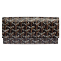 Goyard Cartera continental Varenne de lona recubierta de goyardina negra