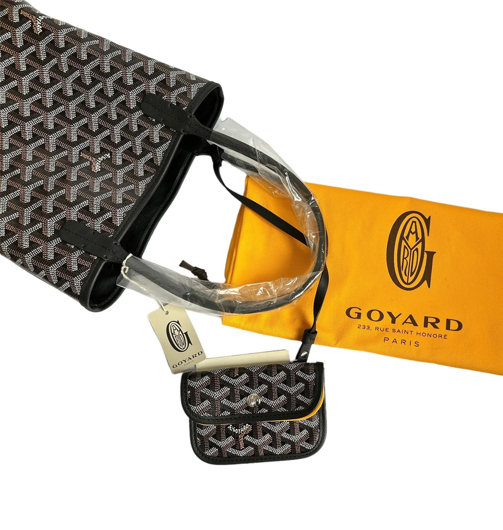 Goyard Black Goyardine Mini Anjou tote bag en venta 2