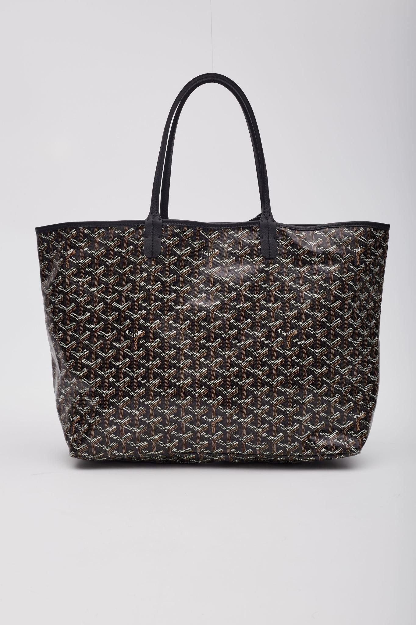 Women's Goyard Black Goyardine Saint Louis PM Tote For Sale