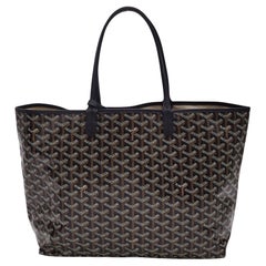 Goyard Black Goyardine Saint Louis PM Tote