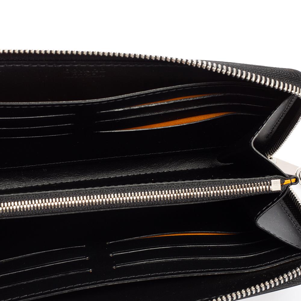 Goyard Black Goyardline Coated Canvas and Leather Matignon Zip Around Wallet In New Condition In Dubai, Al Qouz 2