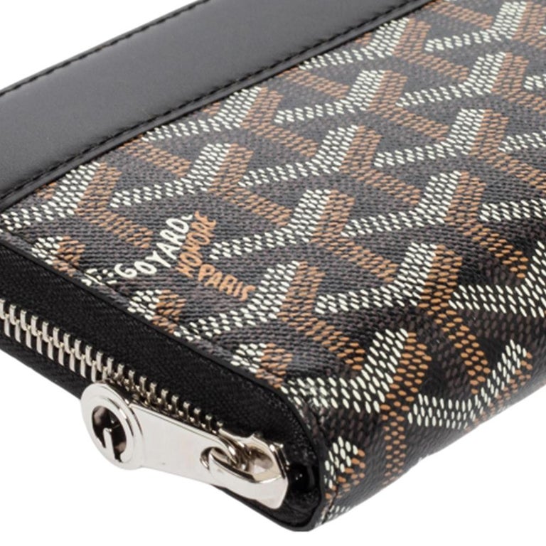 Goyard Black Goyardline Coated Canvas and Leather Matignon Zip Around