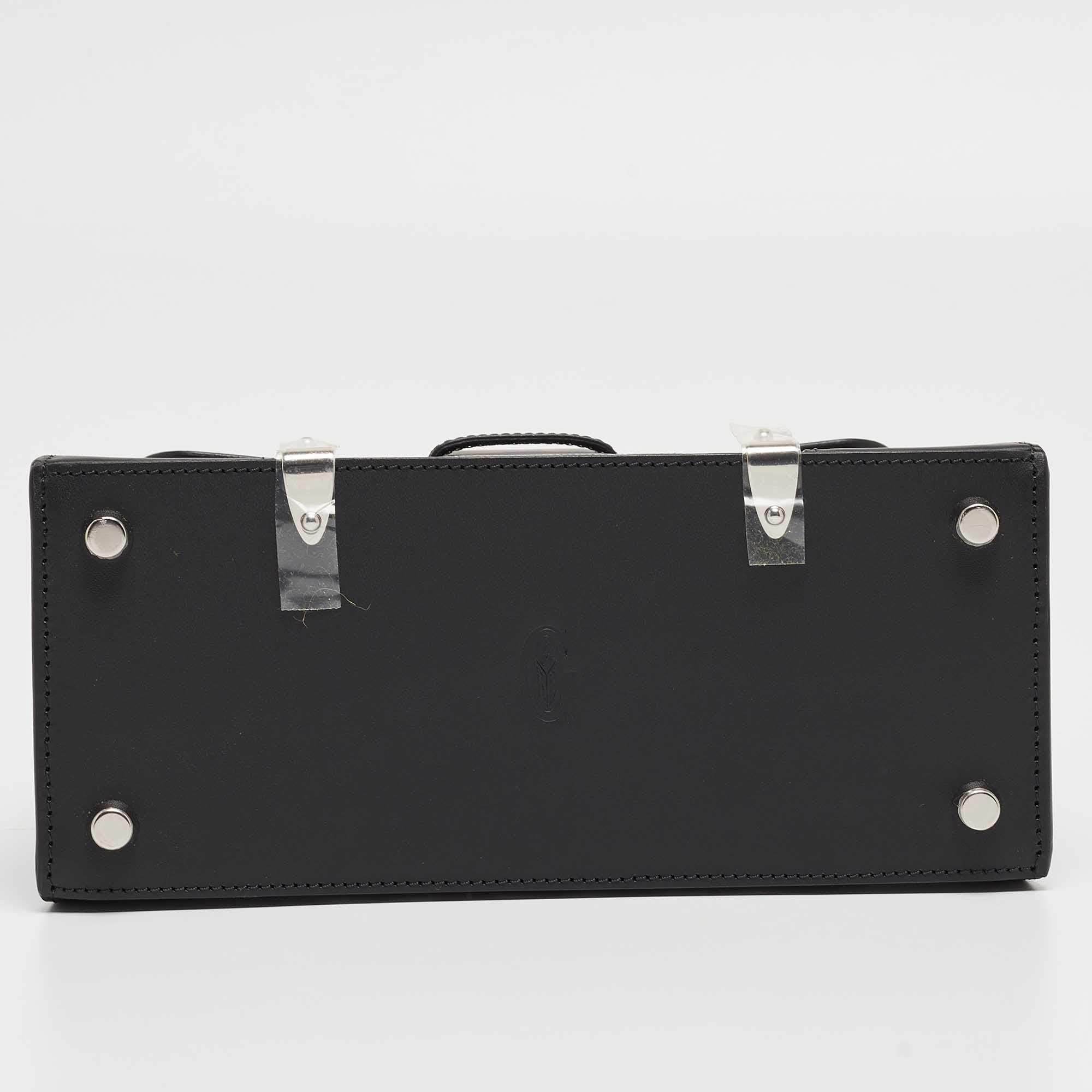 Goyard Black Leather Limited Edition Customized Heart Mini Saigon Top Handle Bag 2