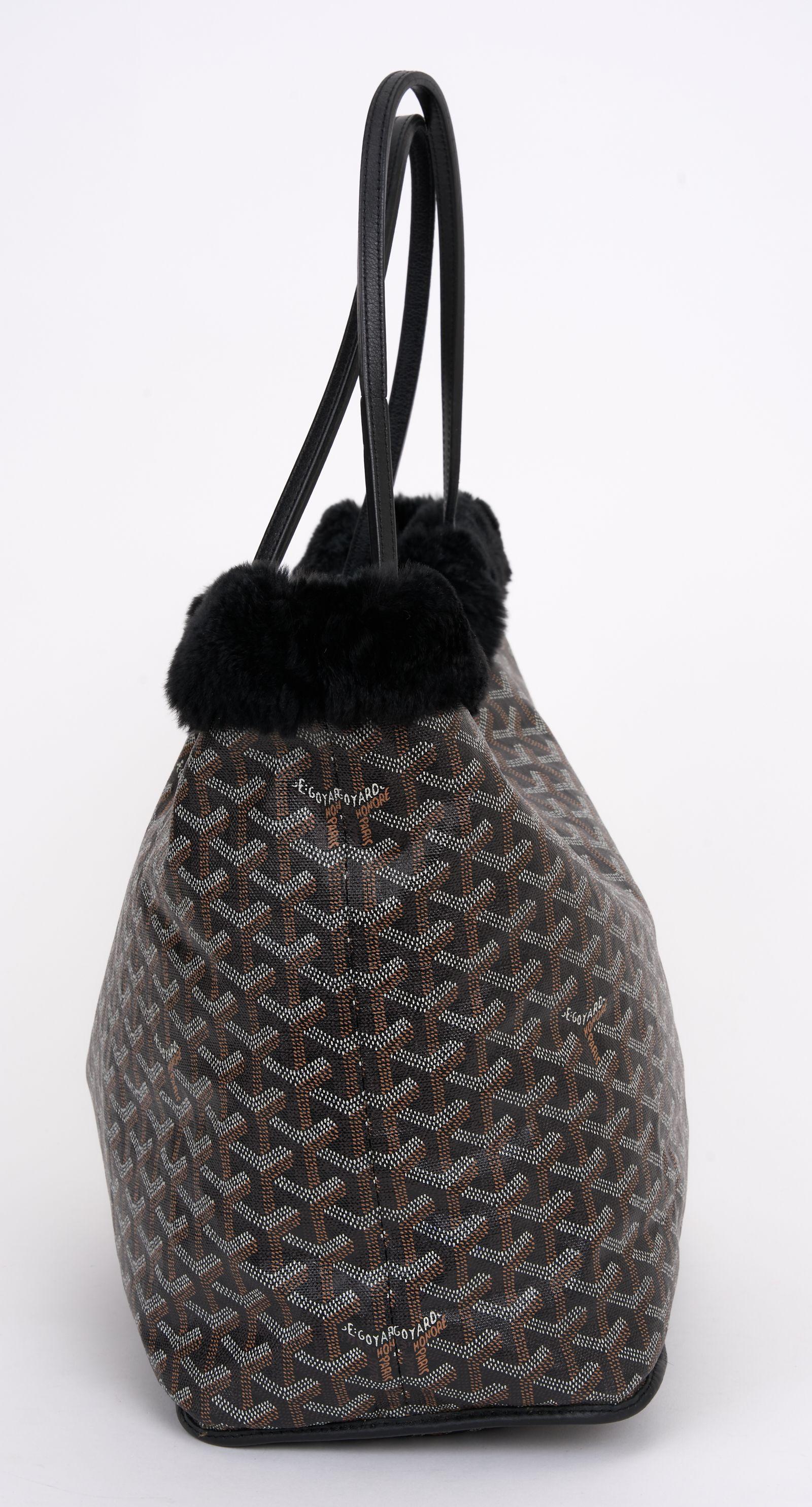 Women's Goyard Black Lim. Ed. Fur Lined Tote For Sale