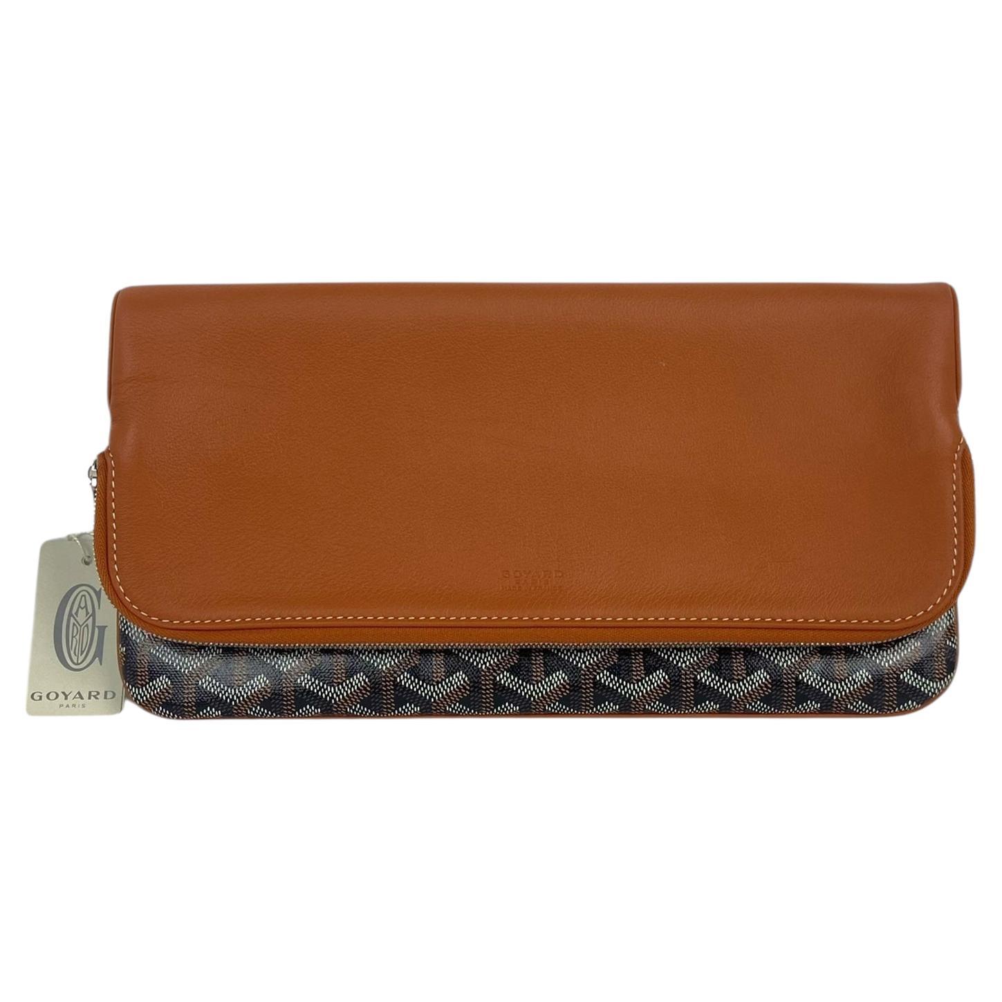 Goyard Black/ Tan Goyardine Sainte Marie Soft Clutch Bag