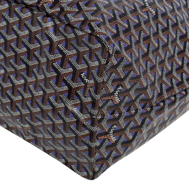 Gray Goyard Black/Violet Goyardine Coated Canvas Saint Louis Claire Voie GM Tote