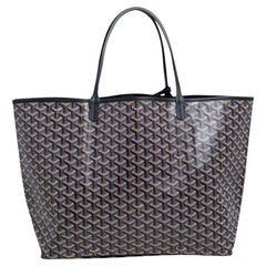 Fourre-tout Goyard GM en toile enduite noire/violet Goyardine Saint Louis Claire