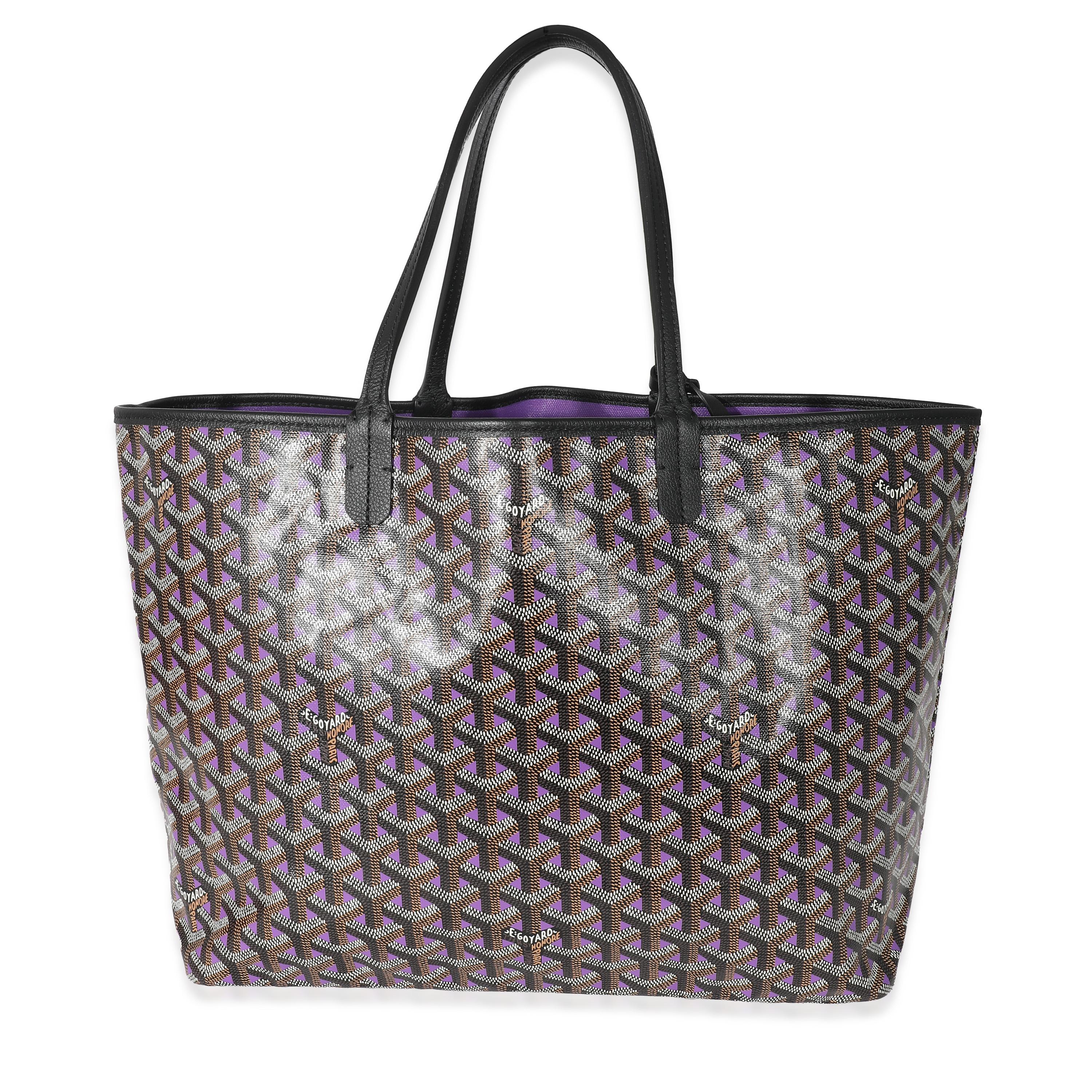 Goyard Black Violet Goyardine Saint Louis Claire Voie PM In Excellent Condition In New York, NY