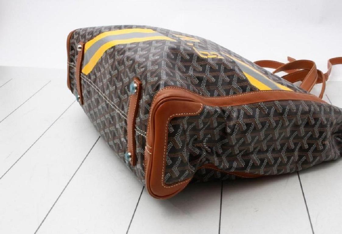 Goyard Black x Brown Chevron Voltair 2way Tote 860863 4