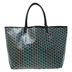 Goyard Blau/Schwarz Goyardine beschichtetes Segeltuch St. Louis GM Tote