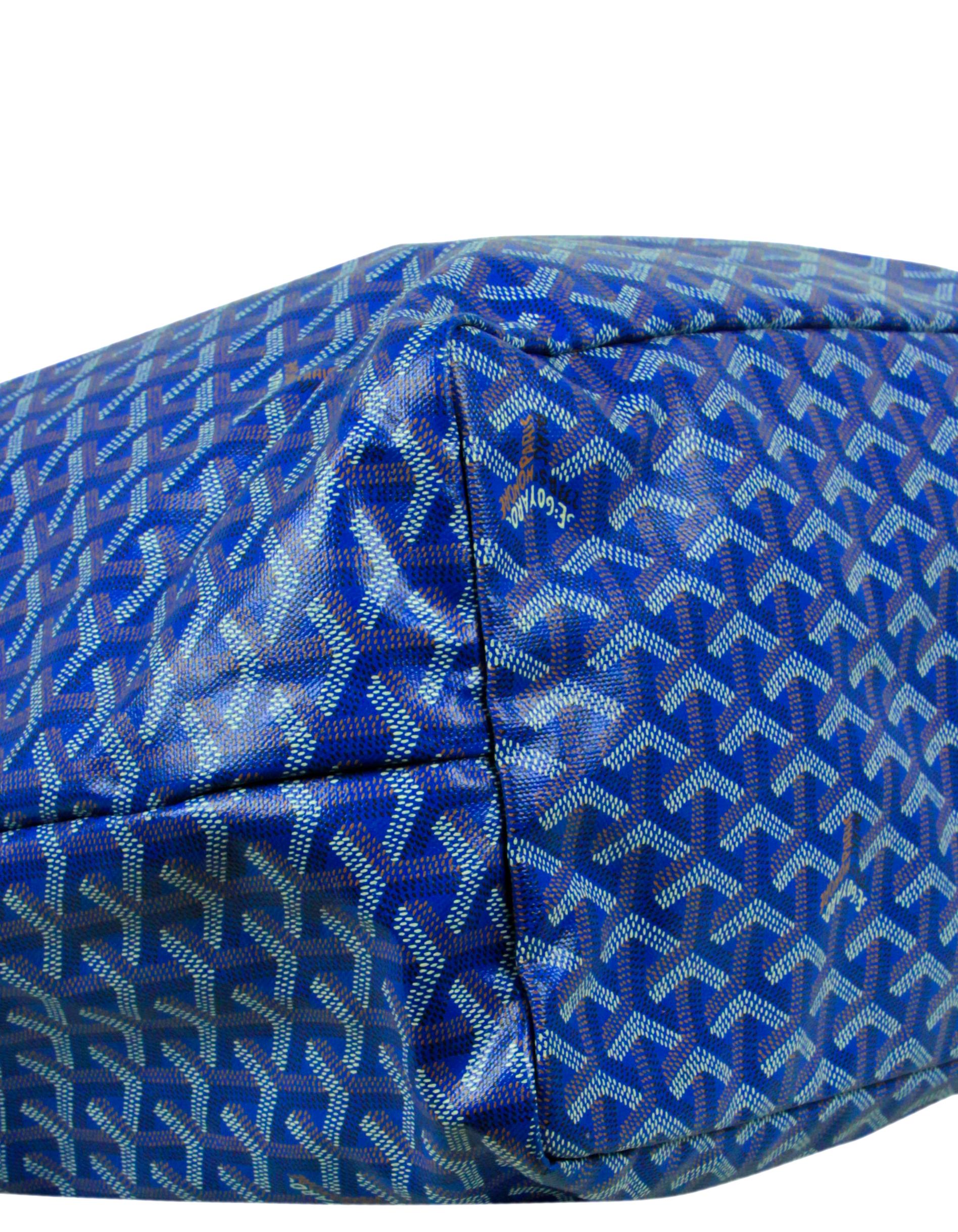  Goyard - Sac cabas Saint Louis GM en toile Goyardine bleue avec fermoir Pour femmes 