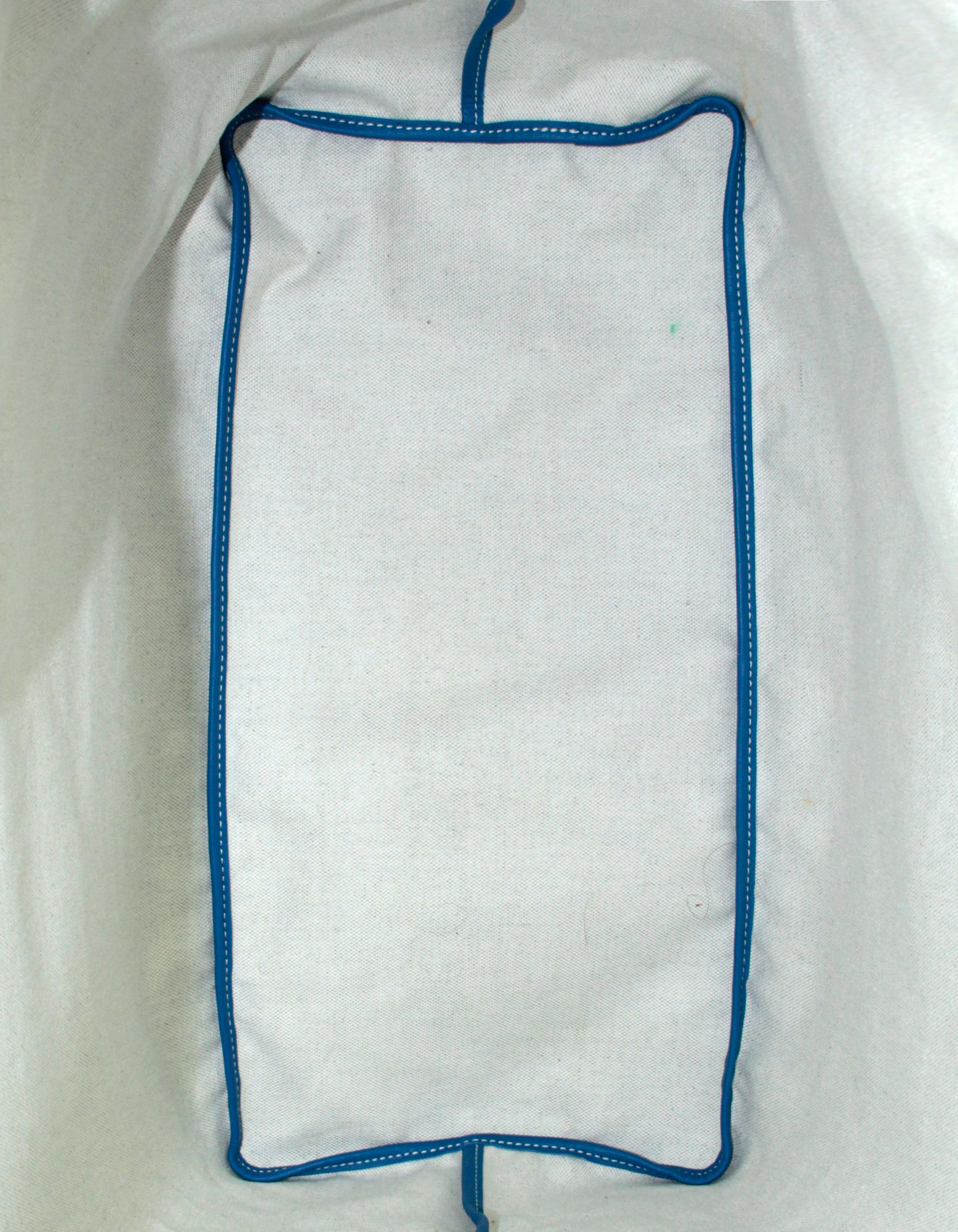 Goyard - Sac cabas Saint Louis GM en toile Goyardine bleue avec fermoir 3