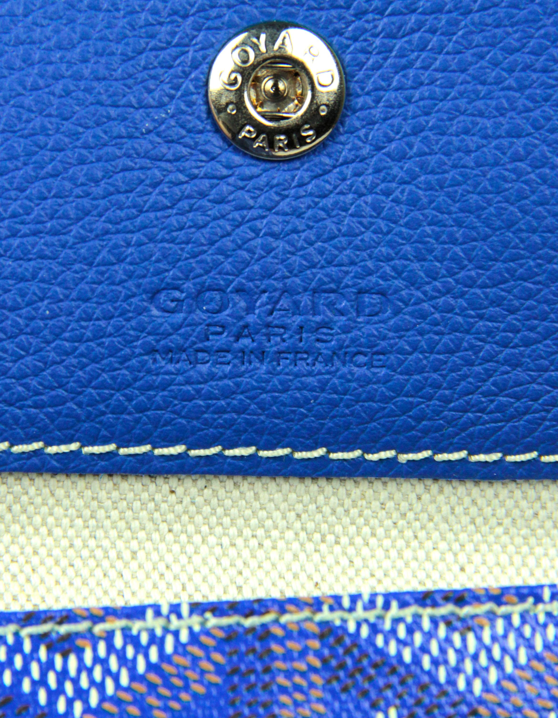 Goyard - Sac cabas Saint Louis GM en toile Goyardine bleue avec fermoir 5