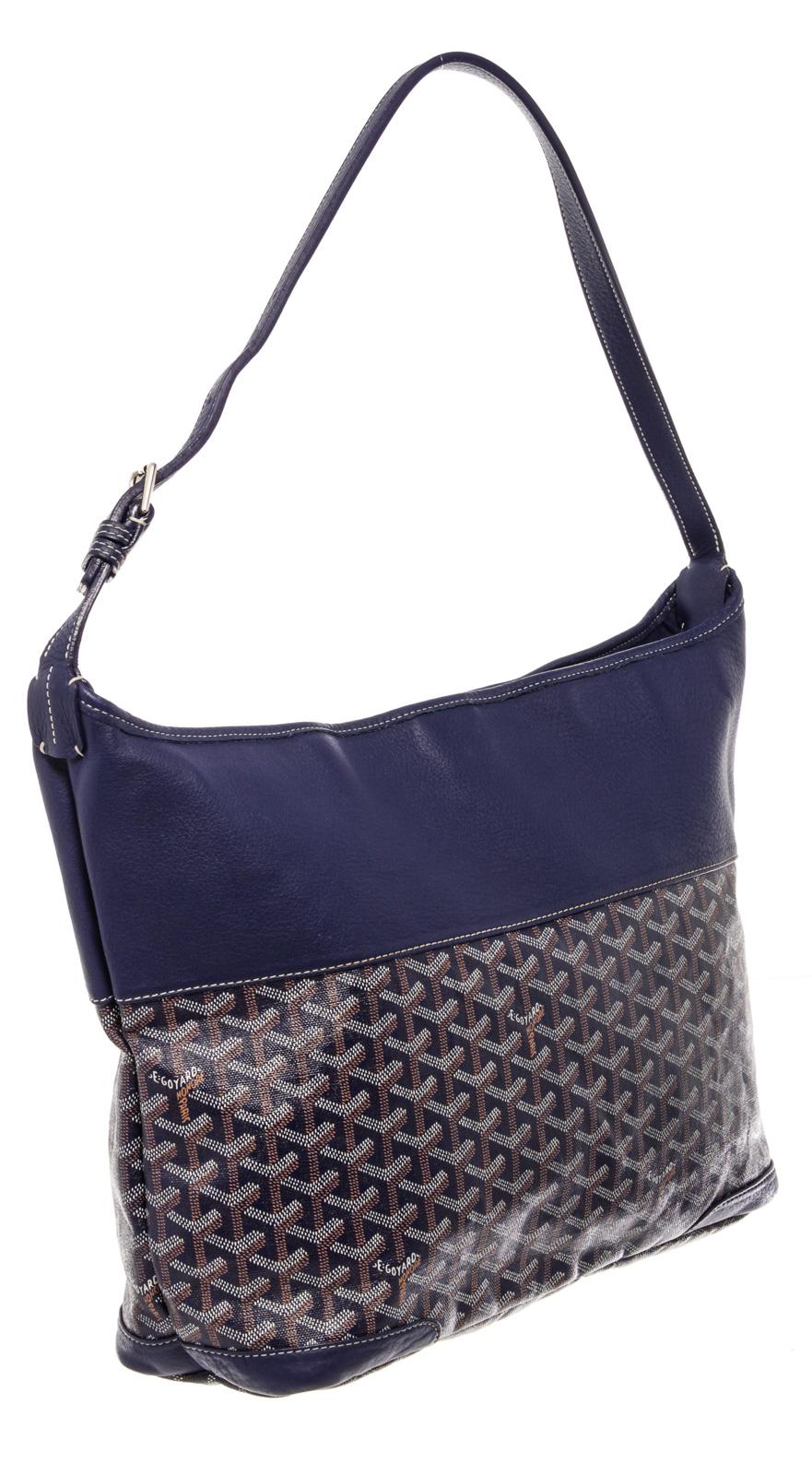 Goyard Blaue Grenadine Hobo-Tasche aus Segeltuch (Schwarz) im Angebot