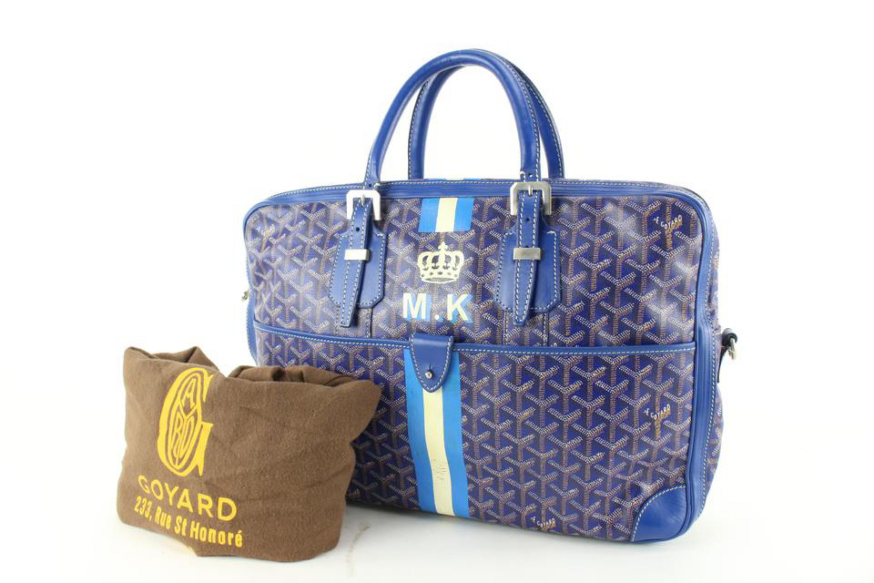 Goyard Blue Chevron Ambassade MM Briefcase 16gy712s 5