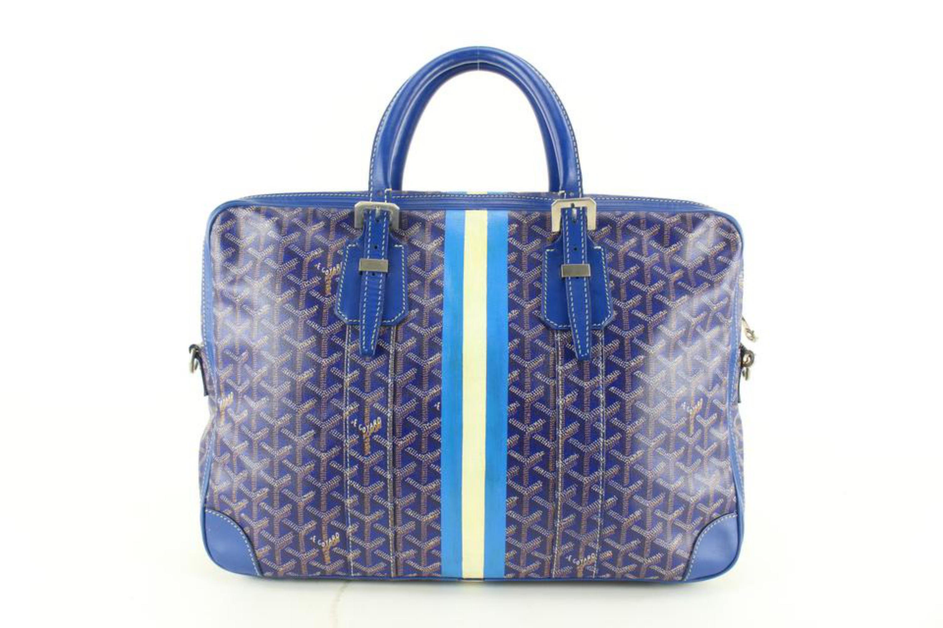 Women's Goyard Blue Chevron Ambassade MM Briefcase 16gy712s