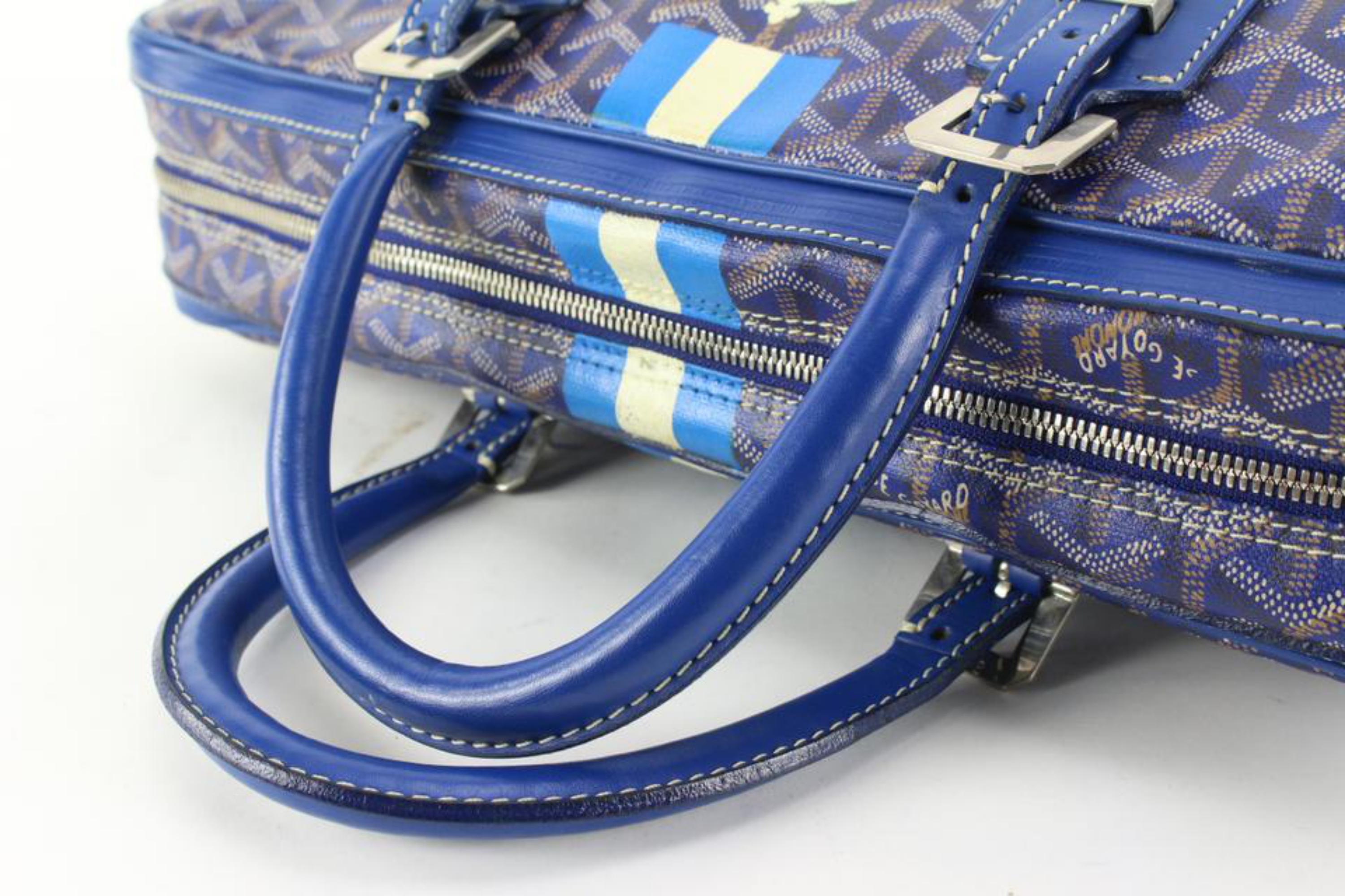 Goyard Blue Chevron Ambassade MM Briefcase 16gy712s 2